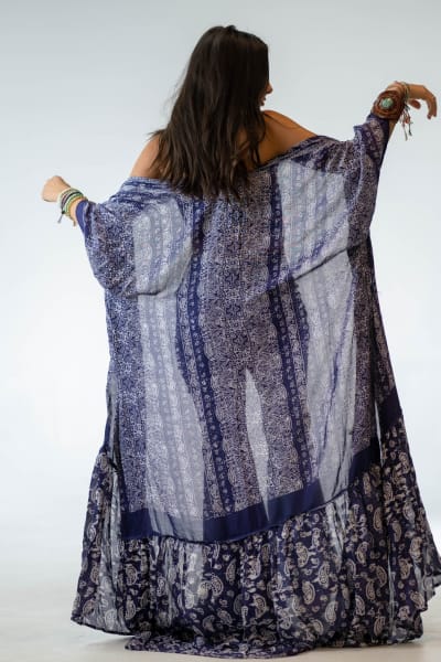 Paisley Tapestry Free Flow Duster Kimono - Purple  |  Kimonos  - Three Bird Nest