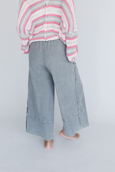 3BN Easy Going Wide Leg Palazzo Pant - Charcoal  |  Bottoms  - Three Bird Nest
