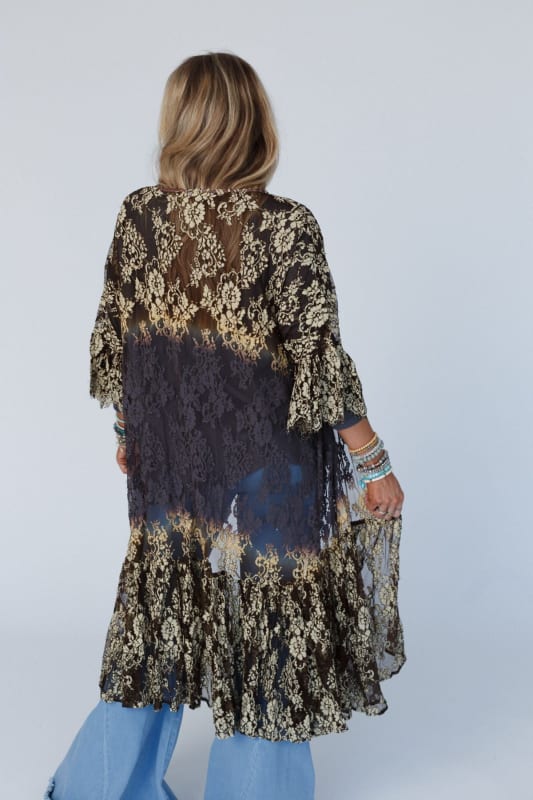 Magic Moments Scallop Lace Duster - Coffee