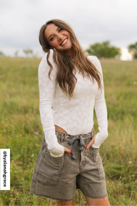 Floral Luxe Bodysuit - Sage