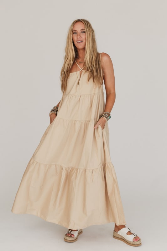 Tan maxi dress Clearance