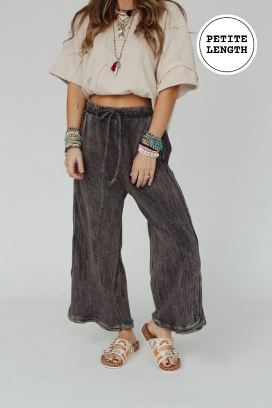 This Way to Cozy Black Wide Leg Lounge Pants