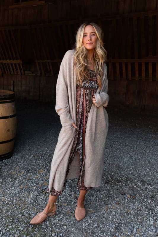 So Cozy Oversized Solid Knit Duster - Oatmeal