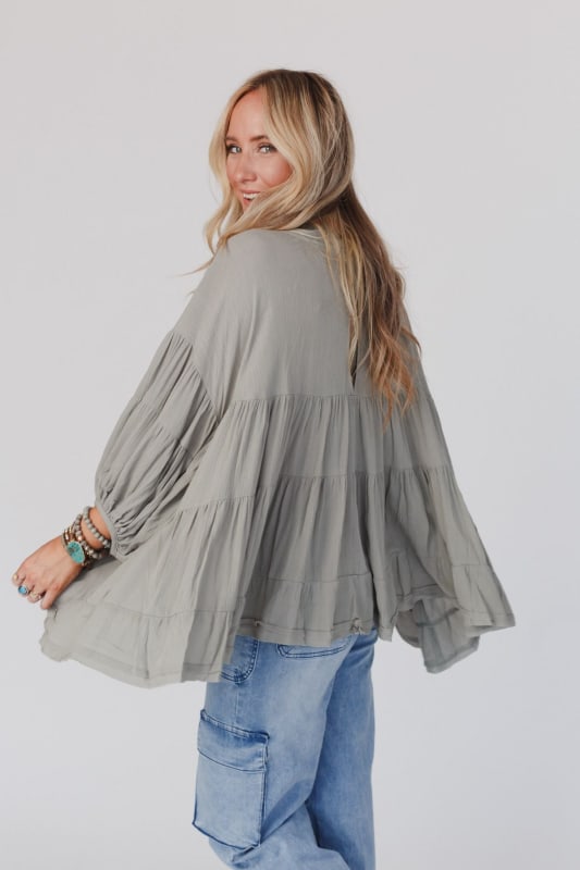 In The Clouds Tunic Top - Olive | Three Bird Nest