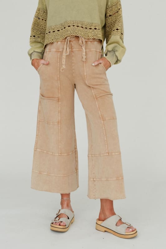 Lucky One Wide Leg Pant - Camel