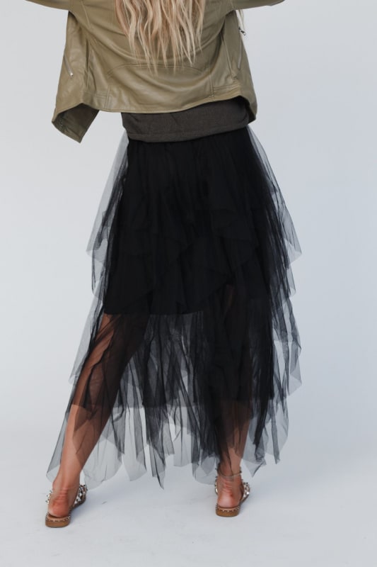 Sun-imperial - tulle mesh skirts long maxi skirt elastic high waist pleated tutu  skirt black gray – Sun-Imperial