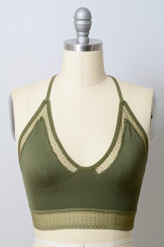 Laced Variables Bralette - Olive  - Three Bird Nest