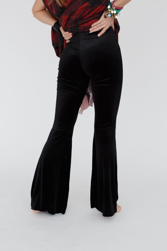 Cher Velvet Flare Pants - Black