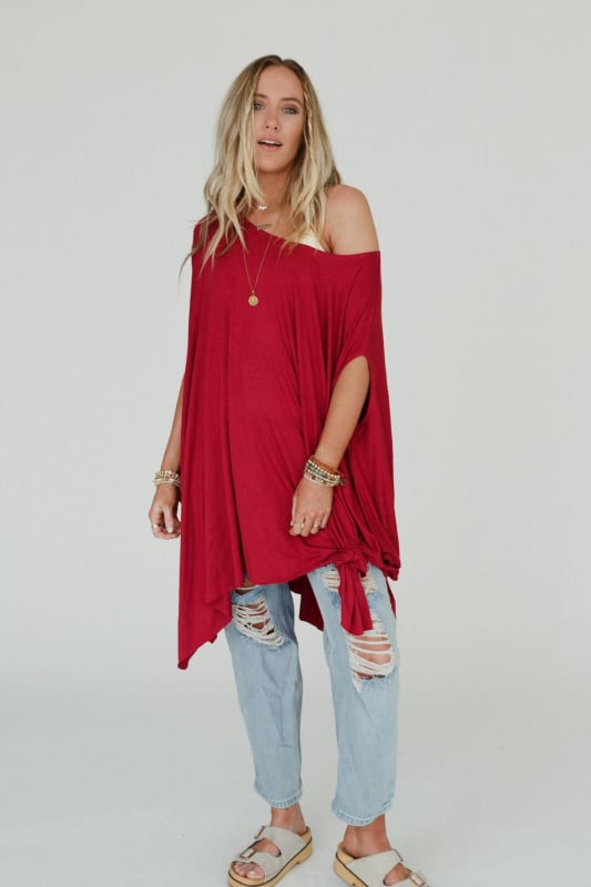 The Wren Tunic - Cranberry Red